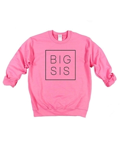 Молодежный свитшот с рисунком Big Sis Square, цвет Hot Pink The juniper shop