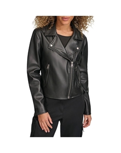 Мотоциклетная куртка из искусственной кожи больших размеров с вырезом на воротнике, черный Levi's®