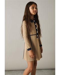 Платье из джерси с панелью Nic intarsia, коричневый Reiss