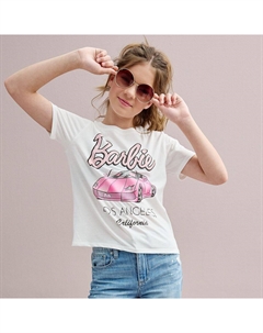 Футболка с рисунком автомобиля Барби для девочек, цвет Ivory Licensed character