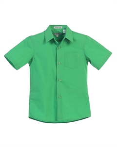 Однотонная классическая рубашка для мальчиков с короткими рукавами, зеленый Gioberti