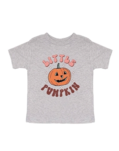 Молодежная футболка Little Pumpkin с короткими рукавами и рисунком в стиле ретро, цвет Heather Grey The juniper shop
