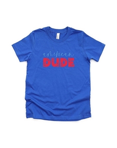 Пастельная футболка с короткими рукавами и рисунком для малышей American Dude, цвет Royal The juniper shop