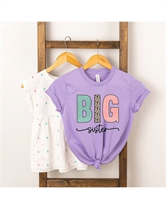 Молодежная футболка Big Sister с леопардовым принтом и короткими рукавами, цвет Dark Lavender The juniper shop