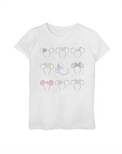 Футболка с цветными ушками Disney's Minnie Mouse для девочек, белый Licensed character