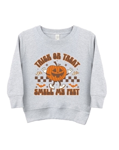 Клетчатый свитшот с рисунком для малышей Smell My Feet, цвет Heather Grey The juniper shop