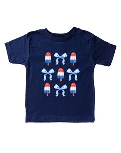 Молодежная футболка с короткими рукавами и рисунком Boom Pop Coquette Chart, цвет True Navy The juniper shop