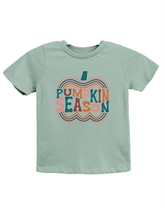 Молодежная футболка с короткими рукавами и рисунком «Сезон тыквы в стиле ретро», цвет Seafoam The juniper shop