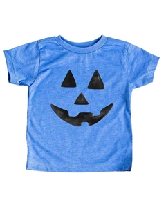 Молодежная футболка с акварельным рисунком Jack-o-lantern Face и короткими рукавами, цвет Columbia Blue The juniper shop