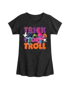 Футболка с рисунком Trick Or Troll для девочек, черный Licensed character