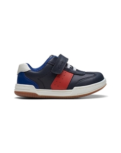 Кожаные спортивные кроссовки на липучке, синий Clarks