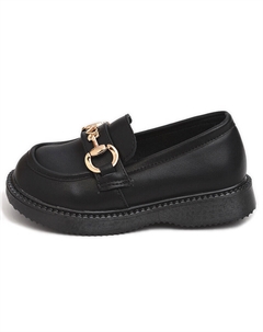 Детские кожаные туфли Kids Low-top Black, черный Budding