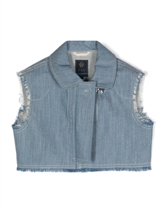 Джинсовый жилет с бахромой, синий Fay