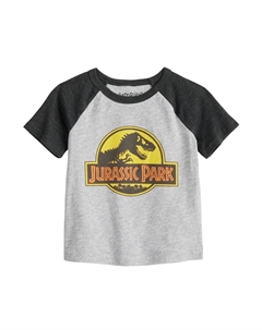 Футболка Jurassic Park для мальчиков и малышей реглан, серый Jumping beans