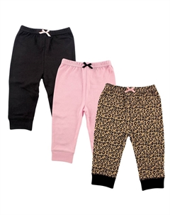 Хлопковые штаны для малышей и девочек-подростков, 3 шт., леопардовый цвет, цвет Leopard Luvable friends