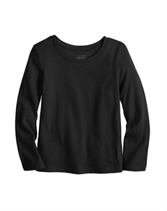 Футболка Essential с длинными рукавами для девочек 4–12 лет, цвет Black Luxe Jumping beans