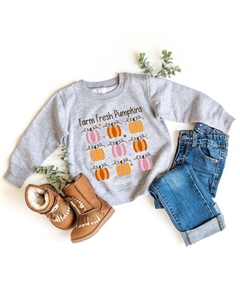 Толстовка с рисунком Farm Fresh Pumpkins Chart для малышей, цвет Natural The juniper shop