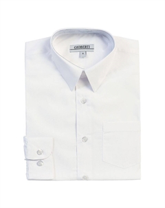 Детская однотонная классическая рубашка с длинными рукавами, белый Gioberti