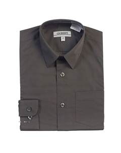 Детская однотонная классическая рубашка с длинными рукавами, цвет D Gray Gioberti
