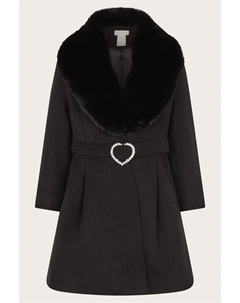 Пальто шаль с поясом Diamante, черный Monsoon