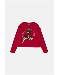 Хлопковая рубашка с длинными рукавами для мальчиков и девочек, розовый Guess