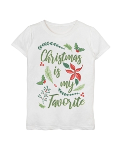Праздничная футболка с рисунком «Рождество — мое любимое» для девочек 7–16 лет Unbranded