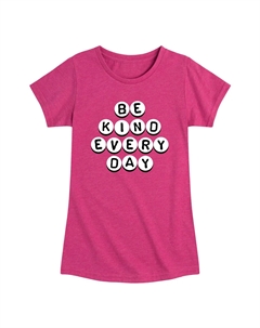 Повседневная футболка с рисунком Be Kind для девочек 7–16 лет с буквами и бусинами, темно-розовый Licensed character