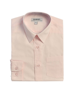 Детская однотонная классическая рубашка с длинными рукавами, розовый Gioberti