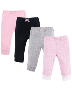Хлопковые штаны для малышей и девочек-подростков, 4 шт. в светло-розовую полоску, цвет Light Pink Stripe Luvable friends