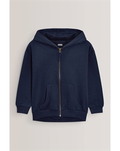 Футбольная толстовка на молнии с высоким содержанием хлопка, синий Next