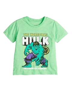 Футболка Hulk Strongest Avenger для малышей и малышей, зеленый Jumping beans