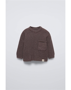 Свитер изнаночной вязки, темно-коричневый Zara