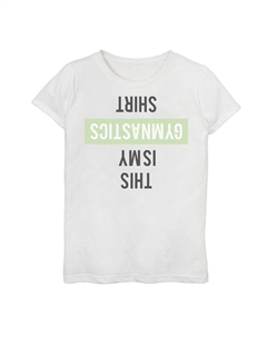 Футболка для гимнастики с рисунком Fifth Sun Upside Down для девочек 7–16 лет, белый Licensed character