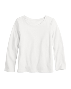Футболка Essential с длинными рукавами для девочек 4–12 лет, цвет Modern White Jumping beans