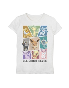 Футболка Pokemon All About Eevee Evolutions для девочек 7–16 лет, белый Licensed character