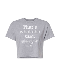 Укороченная футболка The Office She Said для юниоров, серый Licensed character