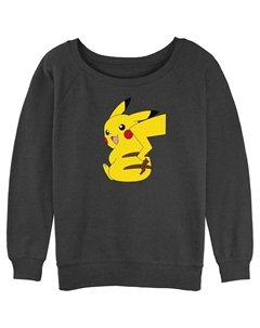 Махровый свитшот с напуском и рисунком Pokémon Cute Pikachu, темно-серый Licensed character