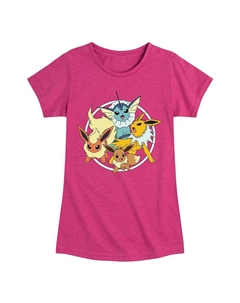 Футболка Pokemon Eevee Group для девочек, розовый Licensed character