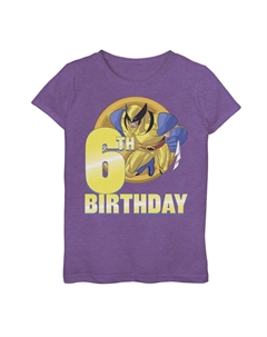 Футболка с рисунком на 6-й день рождения с изображением Росомахи для девочек 7–16 лет X-Men Marvel