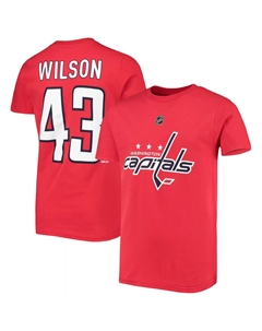 Молодёжная красная футболка «Вашингтон Кэпиталз» с именем и номером игрока Тома Уилсона Outerstuff