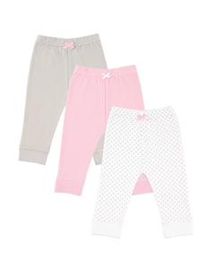 Хлопковые штаны для малышей и девочек, 3 шт., серый горошек, цвет Gray Dot Luvable friends