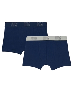 Комплект из 2 спортивных боксеров для мальчика с эластичной резинкой на талии, темно-синий Dim