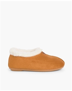 Детские открытые тапочки на подкладке из овчины, коричневый Pisamonas
