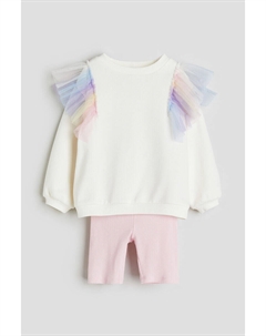 Комплект из двух толстовок и велосипедок, белый H&m