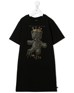 Платье-футболка с принтом Teddy Bear, черный Philipp plein
