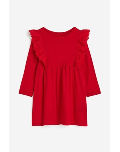 Платье из джерси с воланами, красный H&m