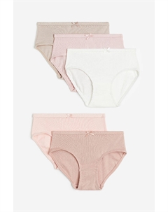 5 пар хлопковых трусов, розовый H&m