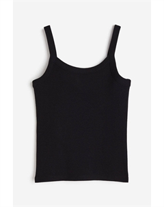 Топ в рубчик с бретелями, черный H&m