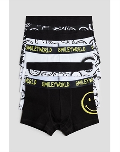 Набор из 5 хлопковых боксеров с узорным принтом, белый H&m