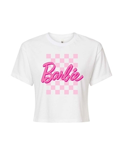 Укороченная футболка с рисунком в клетку Juniors' Barbie